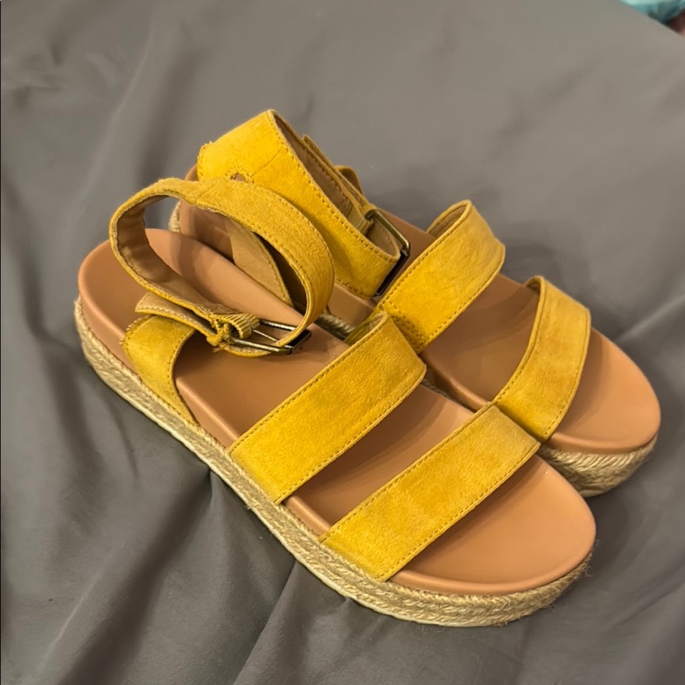 Universal Thread Yellow Espadrilles with Adjustable Straps